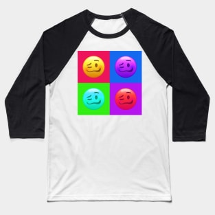 Drunk Face Emoji | Pop Art Baseball T-Shirt